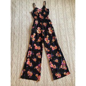 Floral Stretch Spaghetti-Strap Romper Size Small